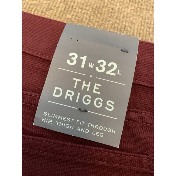 J Crew Jeans Mens 31X32 The Driggs Straight Leg Slim Fit Stretch Brick Red Denim - Picture 4 of 10